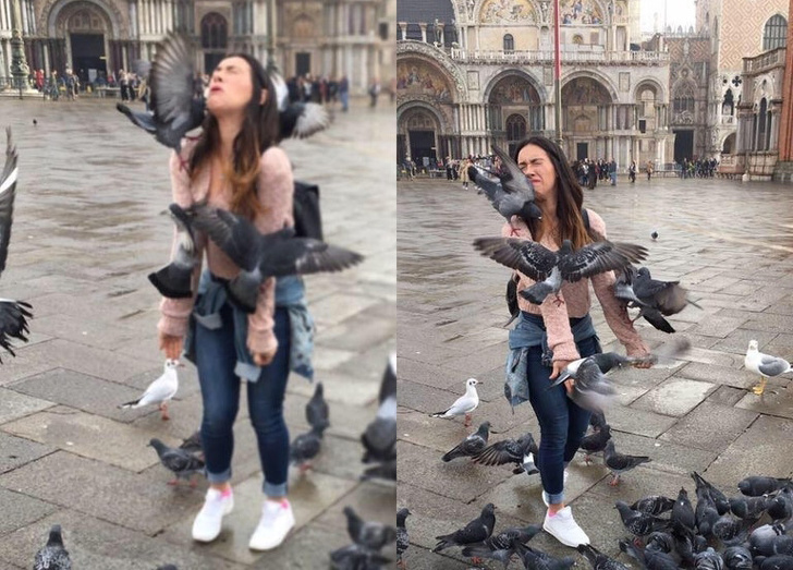 "tried taking a cute ‘when in Rome’ photo. This was her result.”