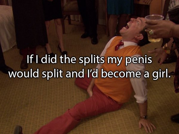 photo caption - 'If I did the splits my penis would split and I'd become a girl.