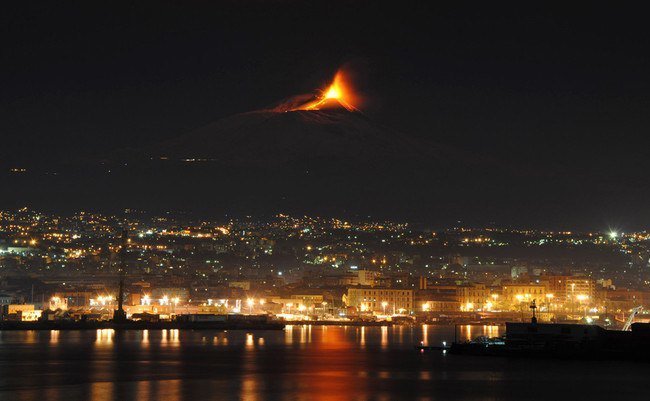 This picture captures the start of an eruption of Mt. Etna in Sicily, Italy back in 2013. The volcano is one of the world’s most active, with various volcanic events occurring multiple times per year.