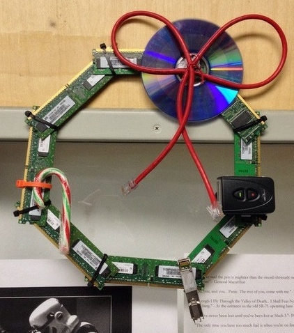 “An IT Christmas wreath from my boss.”