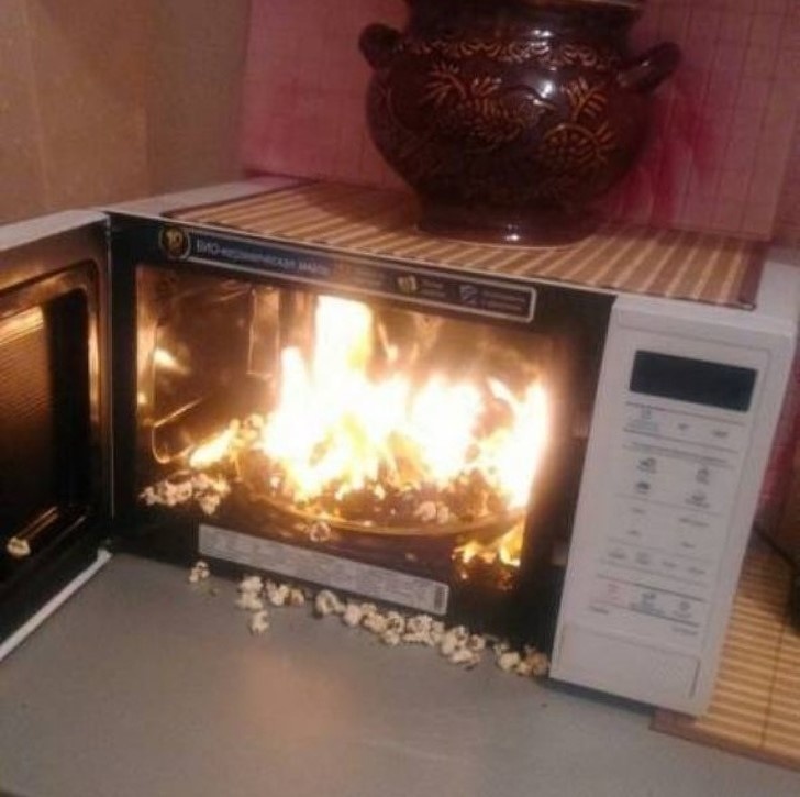 When you overcooked your popcorn a little