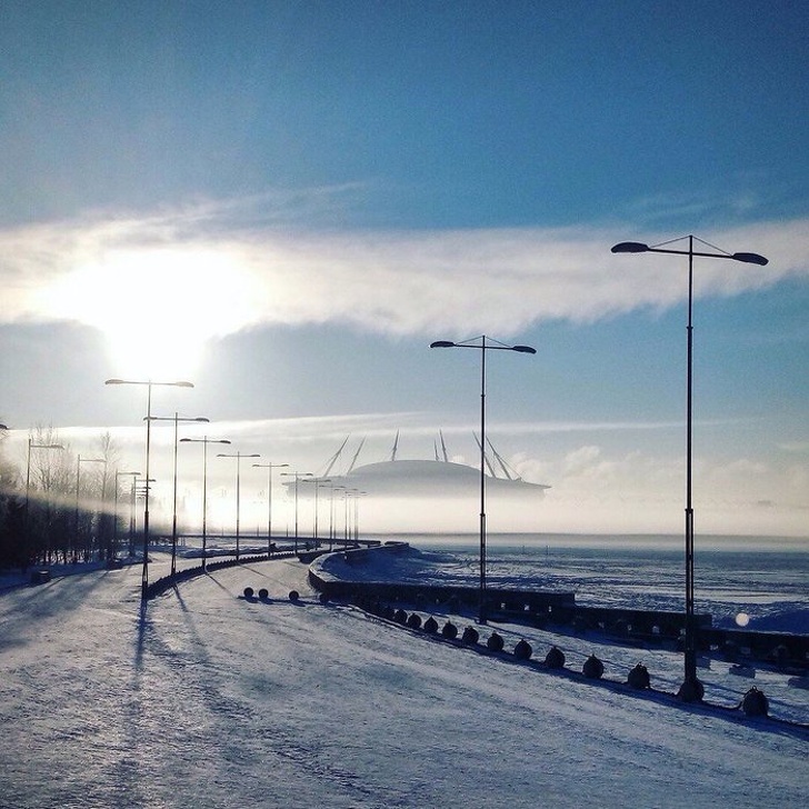 This football stadium looks more like a departing UFO.