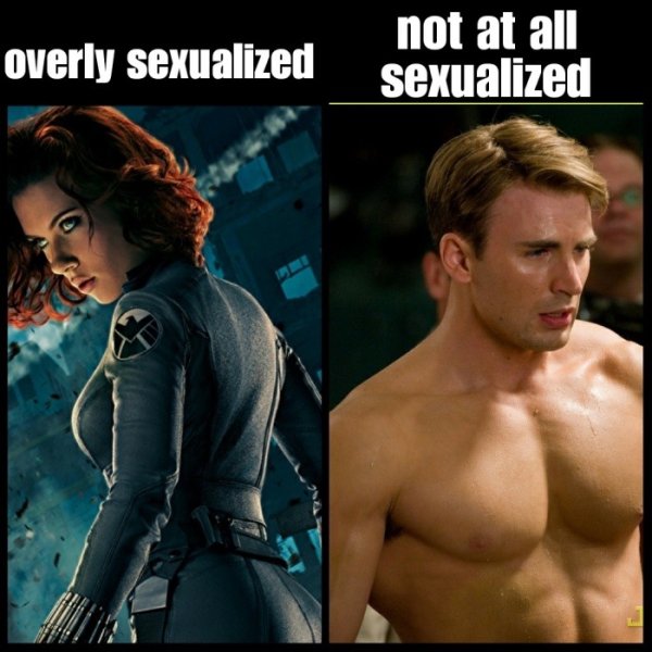chris evans captain america - overly sexualized not at all sexualized