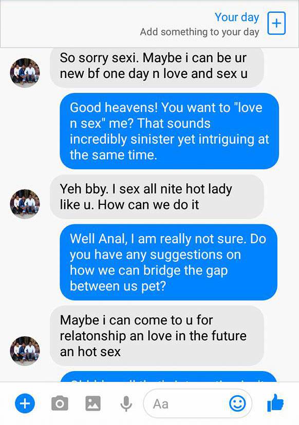 Your day Add something to your day So sorry sexi. Maybe i can be ur new bf one day n love and sex u Good heavens! You want to love n sex" me? That sounds incredibly sinister yet intriguing at the same time. Yeh bby. I sex all nite hot lady u. How can we d