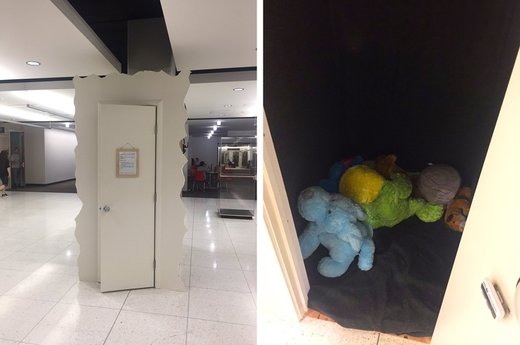 Before a final examination, this school installed a cry closet in the library. Any student can stay there alone for 10 minutes to get some rest.