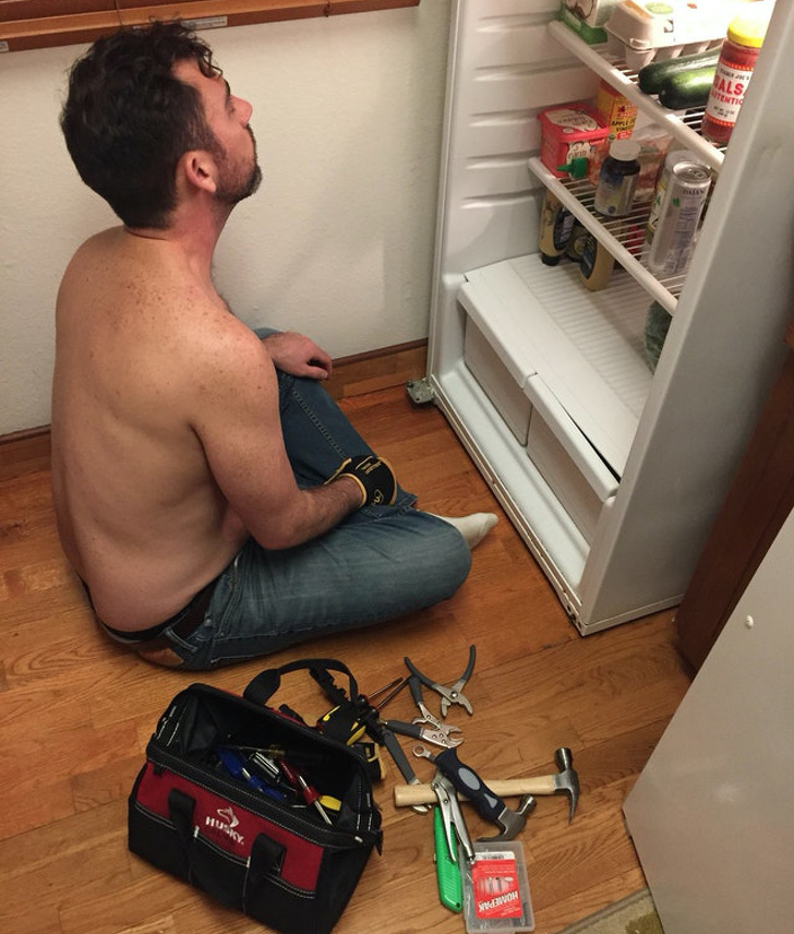 “I got drunk and tried to fix the fridge. It didn’t go well.”