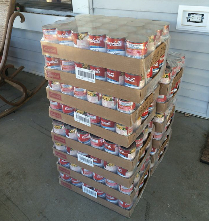 “My friend ordered 336 cans of cream of celery soup while she was drunk.”