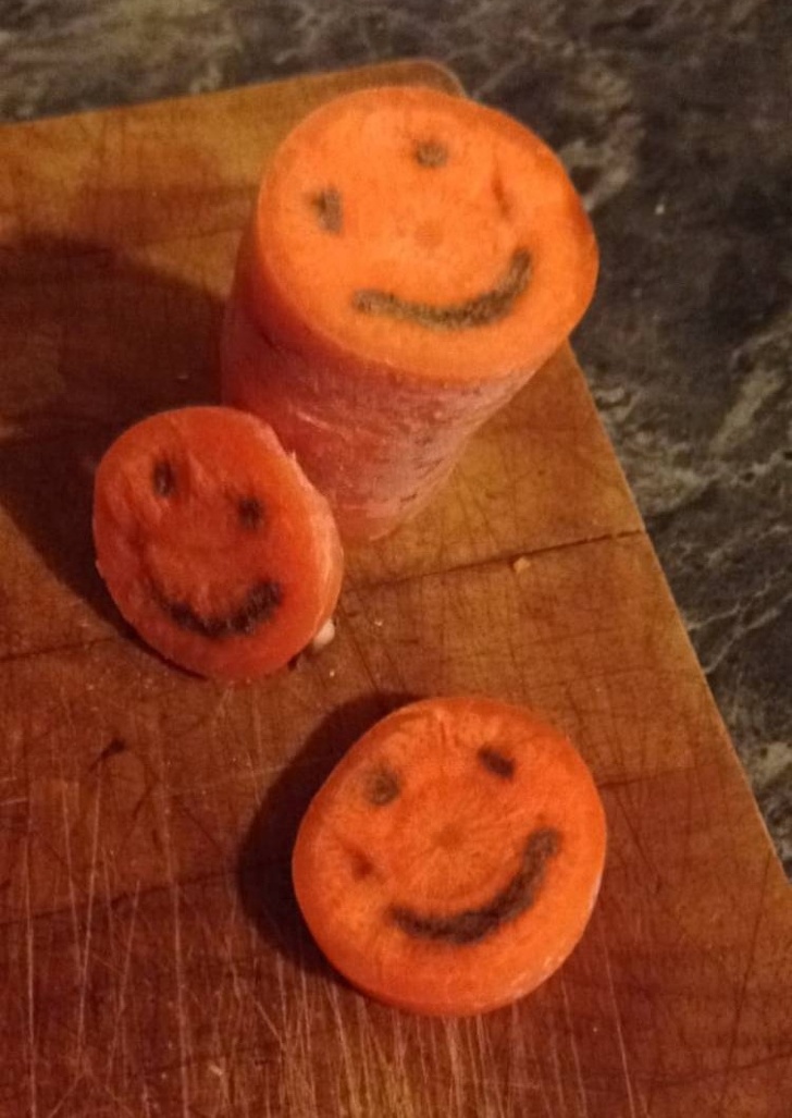 Someone found a happy carrot! We hope they saved some for further harvesting.