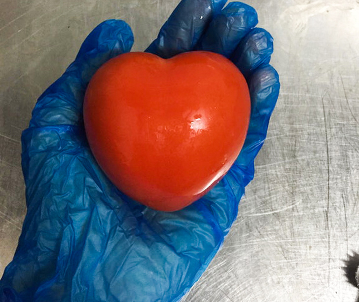 A heart-shaped tomato