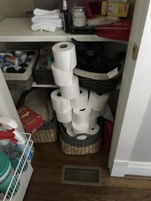 “Wife asked me to put all the TP we bought in the basket.”