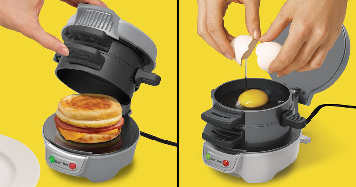 A sandwich maker that cooks a perfect breakfast in 5 minutes.</br><br> It'll take you less than a minute to buy one <a href=https://amzn.to/2wP724n>here</a> for $19.18.