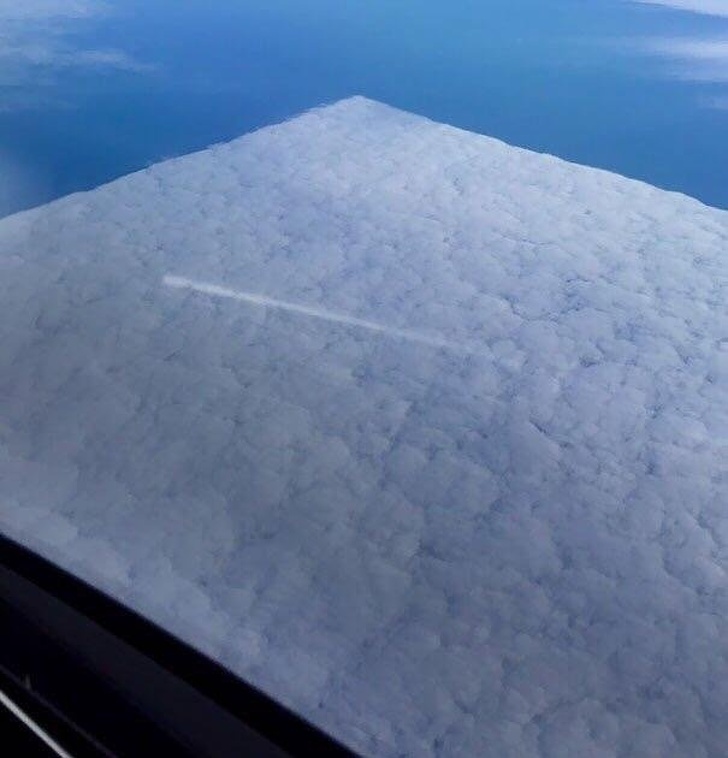 Airplanes turned this cloud into a square
