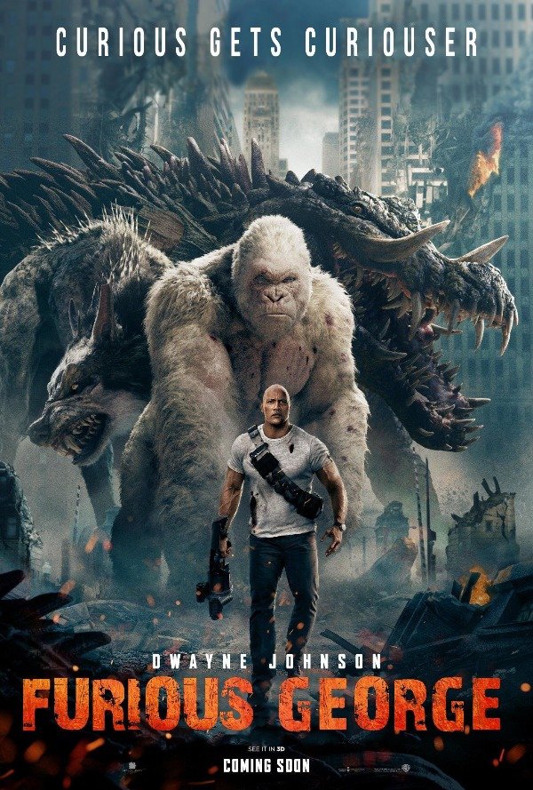 rampage movie - Curious Gets Curiou Serie Wayne Johnson Furious George See It In 3D Coming Soon