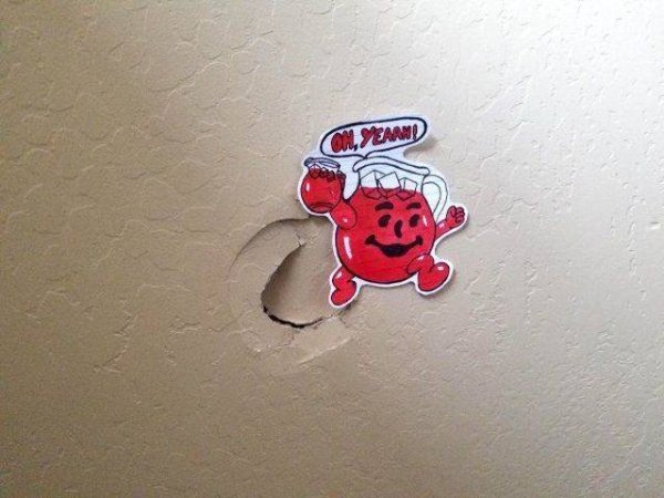 accidentally put a hole in my wall