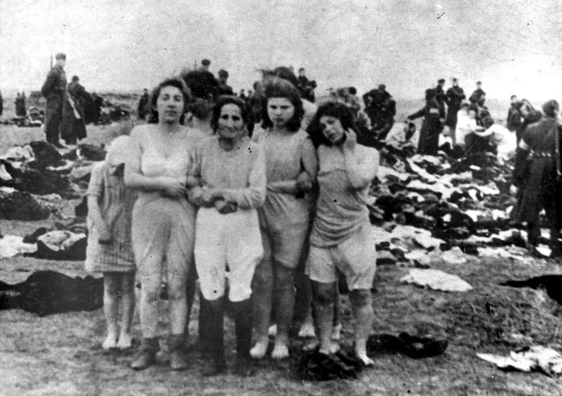 Jewish women before their execution in Skede, Latvia, December 15-17, 1941