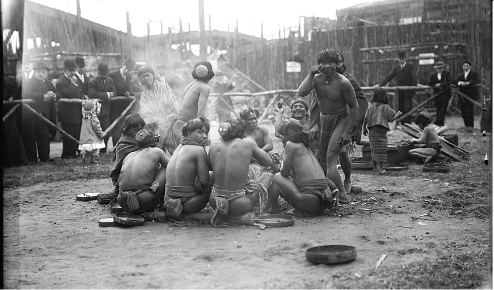 Members of the Bontoc Igorrote tribe from the Philippines on display in the “Human Zoo” in Coney Island, New York, 1905