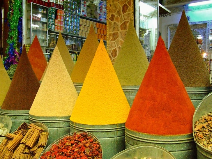 These piles of spices at a market in Marrakesh