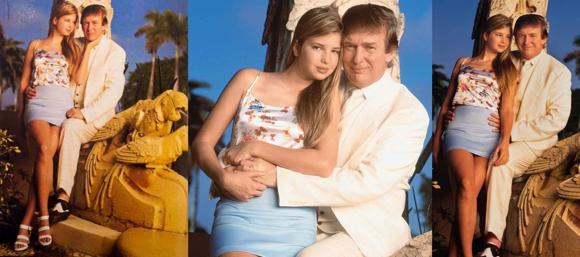 Current US President Donald Trump poses with his then 15 year old daughter Ivanka Trump for a magazine in 1996. These pictures zoom in too. (Somewhat more recent than the rest but definitely thought it fit this series).