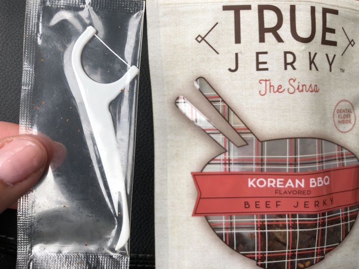 This jerky came with dental floss.