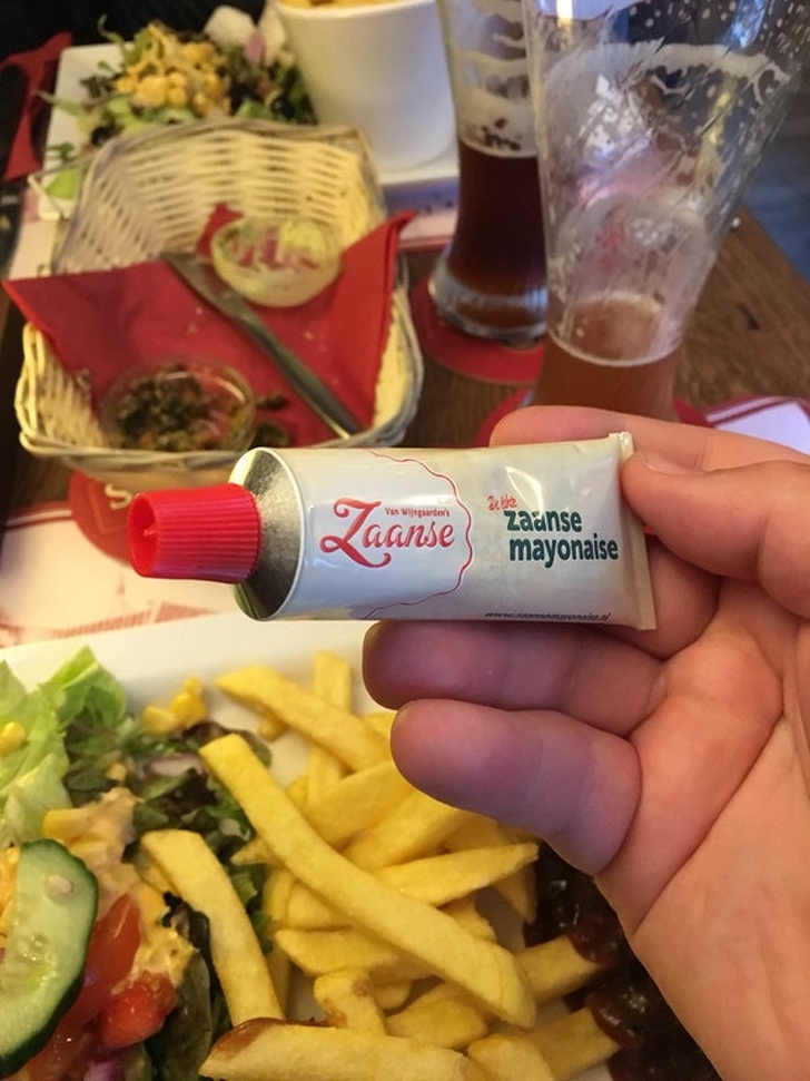 Mayonnaise that is in a squeezable tube in Amsterdam