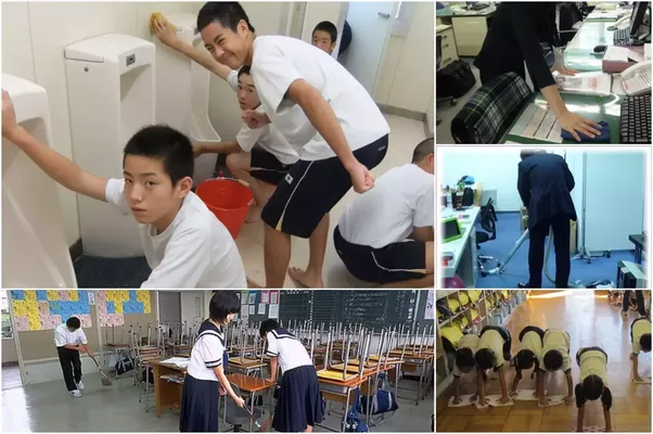 Most Japanese schools do not employ janitors or custodians. The Japanese education system believes that requiring students to clean the school themselves teaches respect, responsibility, and emphasizes equality