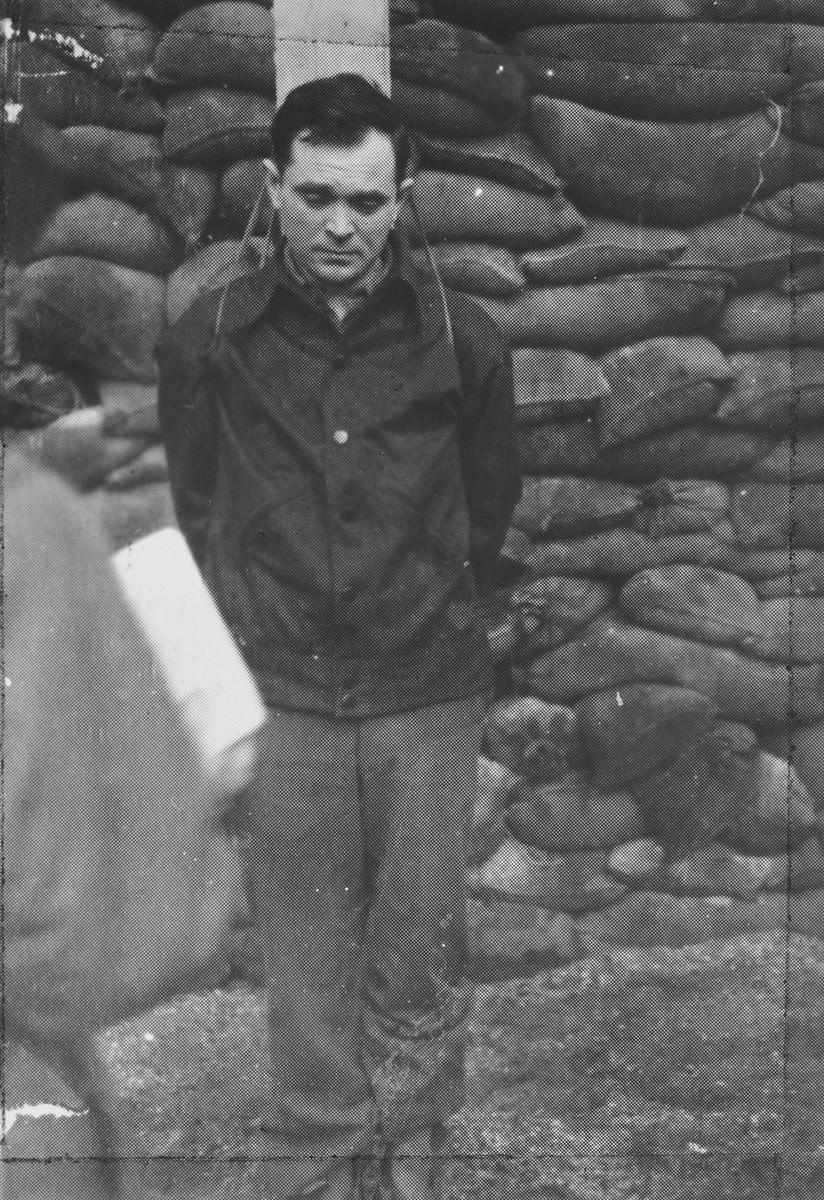 Peter Chemy right before his execution in Germany in 1947. He was liberated from a concentration camp 1945, wandered around for a few months before finding help in a German home. A husband and wife, along with their daughter, fed him and showed him good hospitality. When the family went to sleep, Chemy found a hatchet and murdered them all in there beds.