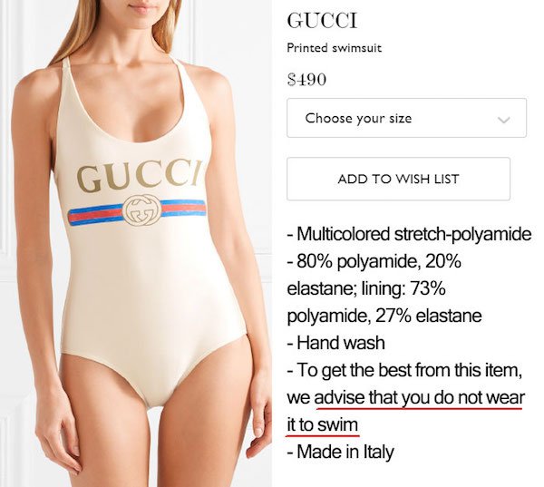 gucci printed swimsuit - Gucci Printed swimsuit S490 Choose your size Gucci Add To Wish List Multicolored stretchpolyamide 80% polyamide, 20% elastane; lining 73% polyamide, 27% elastane Hand wash To get the best from this item, we advise that you do not 