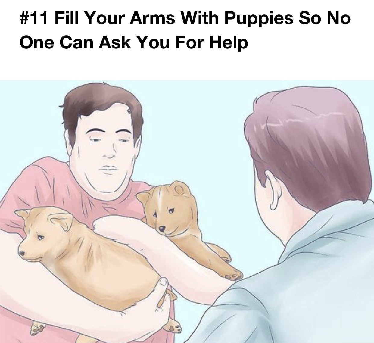fill your arms with puppies so no one can ask you for help - Fill Your Arms With Puppies So No One Can Ask You For Help