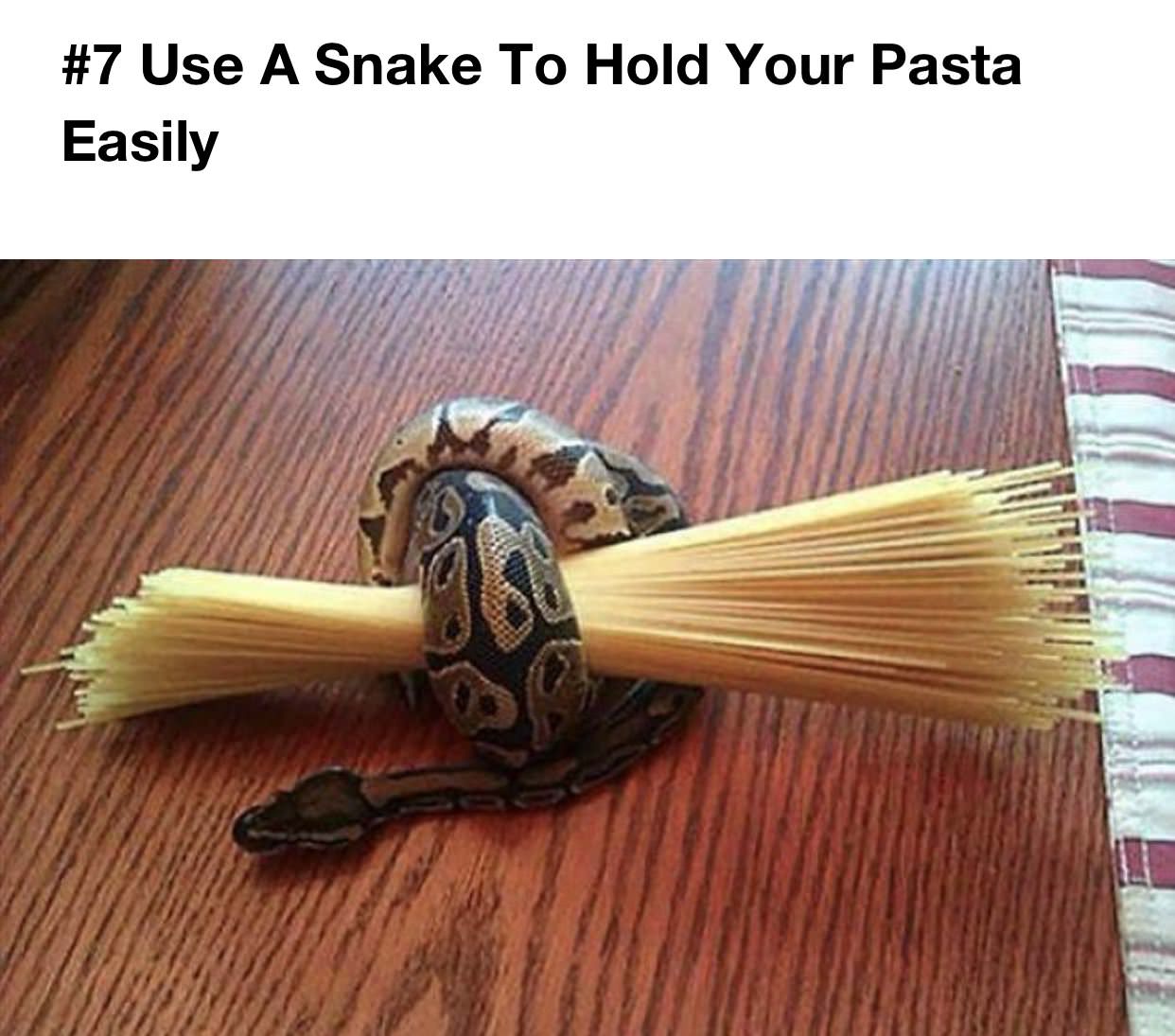snake pasta - Use A Snake To Hold Your Pasta Easily