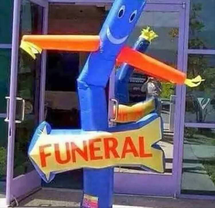 wacky waving inflatable tube man funeral - Funerals