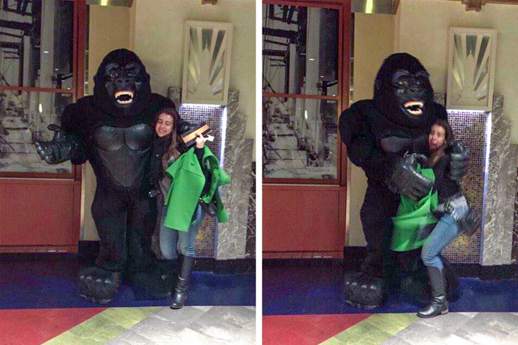 “I was taking a pic with King Kong when he hugged me.”