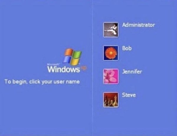 windows xp account - Administrator Bob Windows Jennifer To begin, click your user name Steve