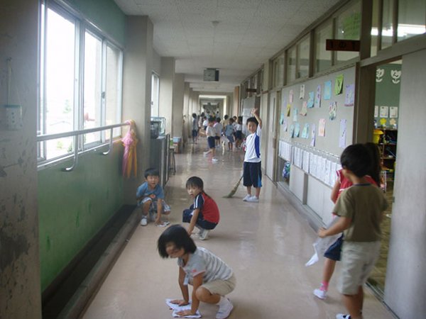 Most schools in Japan don’t have custodians, rather they have their students do the cleaning so they learn valuable life lessons.