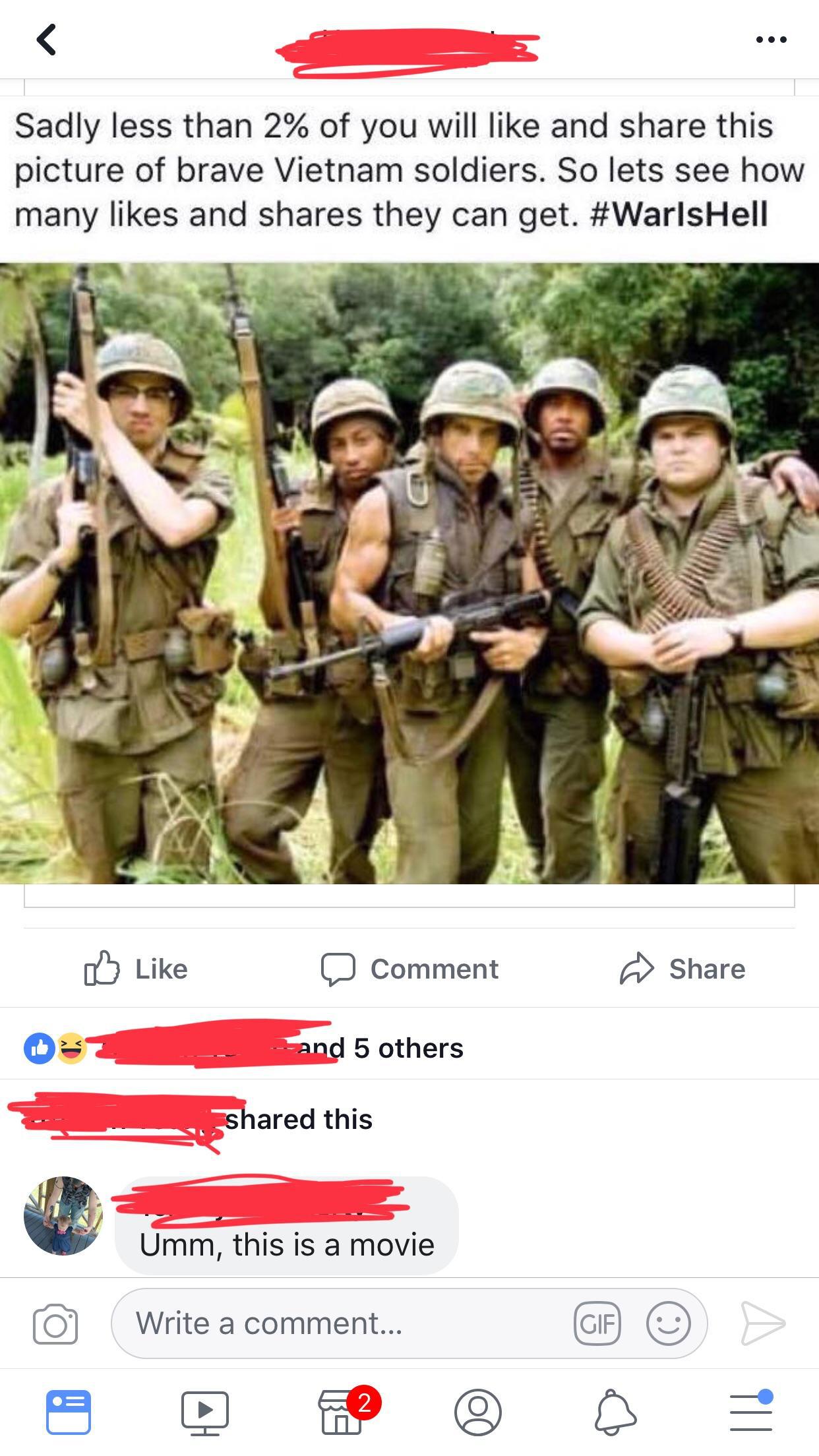 missed - tom cruise tropic thunder - Sadly less than 2% of you will and this picture of brave Vietnam soldiers. So lets see how many and they can get. D Comment and 5 others d this Umm, this is a movie Write a comment...