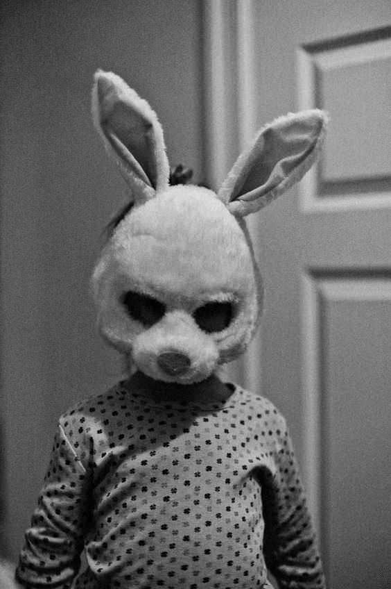 A child's Easter bunny mask in the US in 1961.