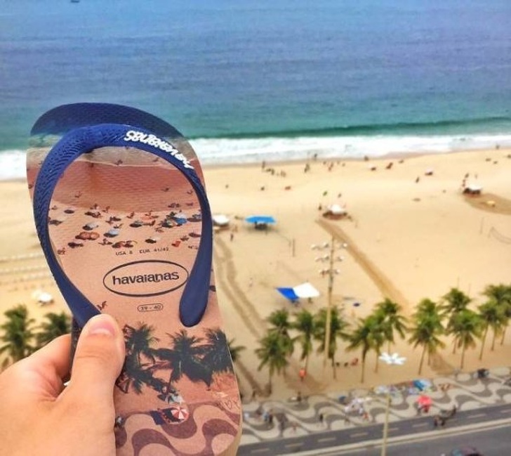 The design on my flip flops matches the scenery at the beach I’m at.