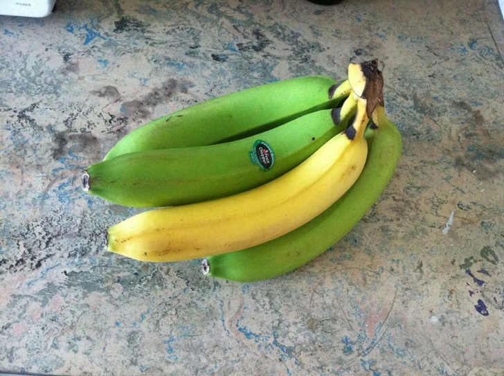 One banana ripened faster than the rest.