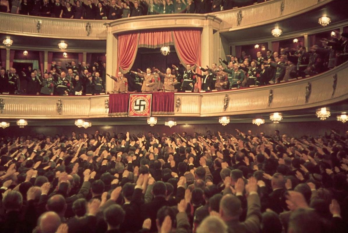 Adolf Hitler and Joseph Goebbels at Charlottenburg Theatre, Berlin, 1939