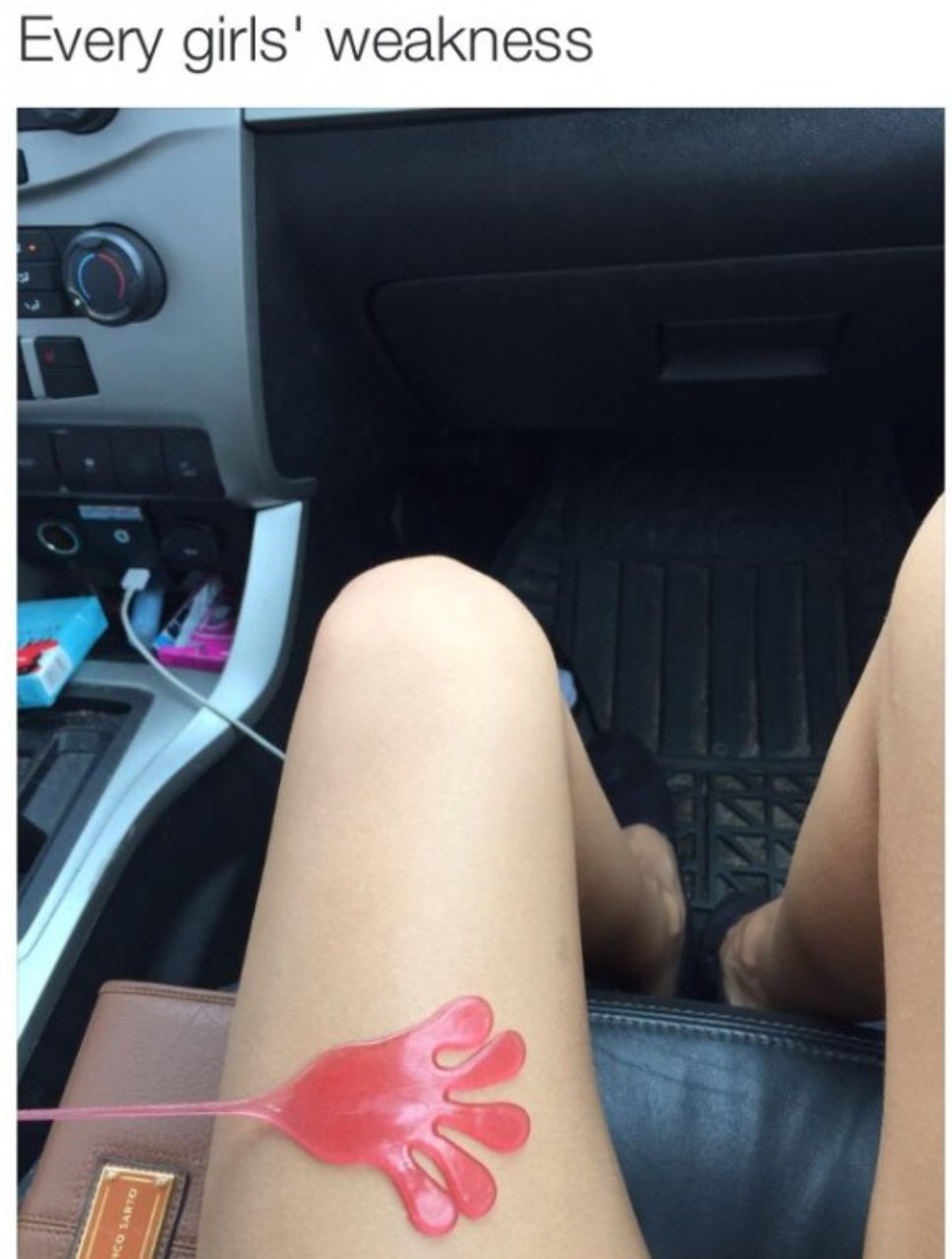 left hand is steering the other is gripping your thigh meme - Every girls' weakness Sarto