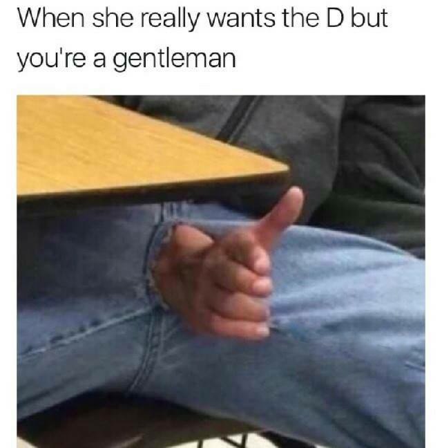 she really wants meme - When she really wants the D but you're a gentleman