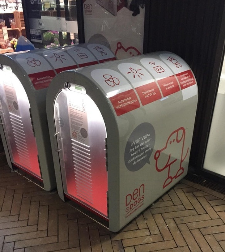 This stall for your dog outside a supermarket in Copenhagen