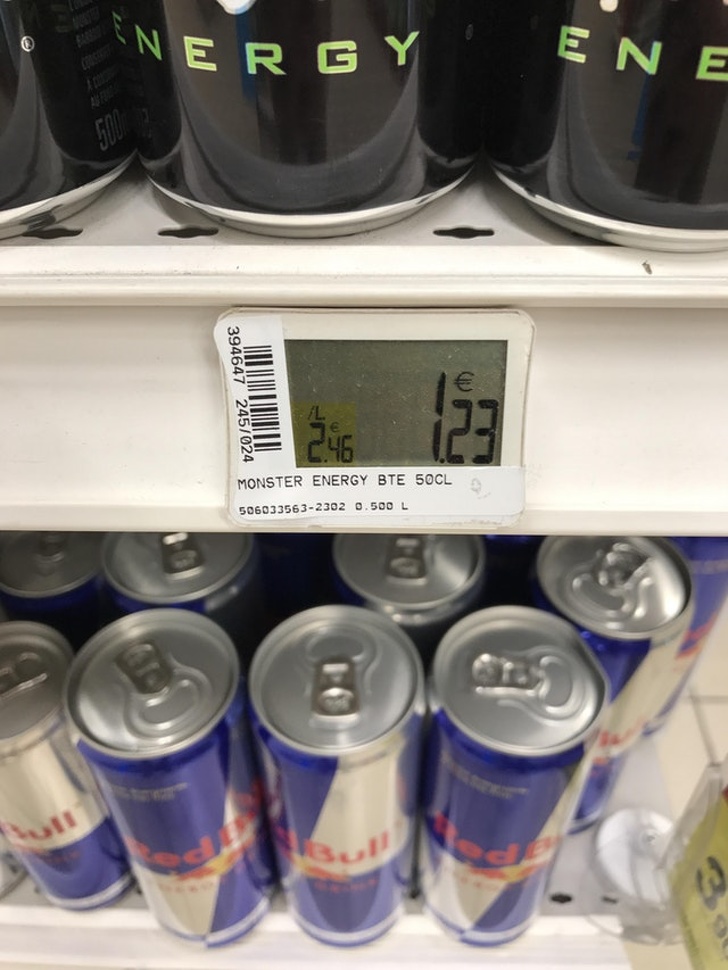 Digital price tags on the shelves