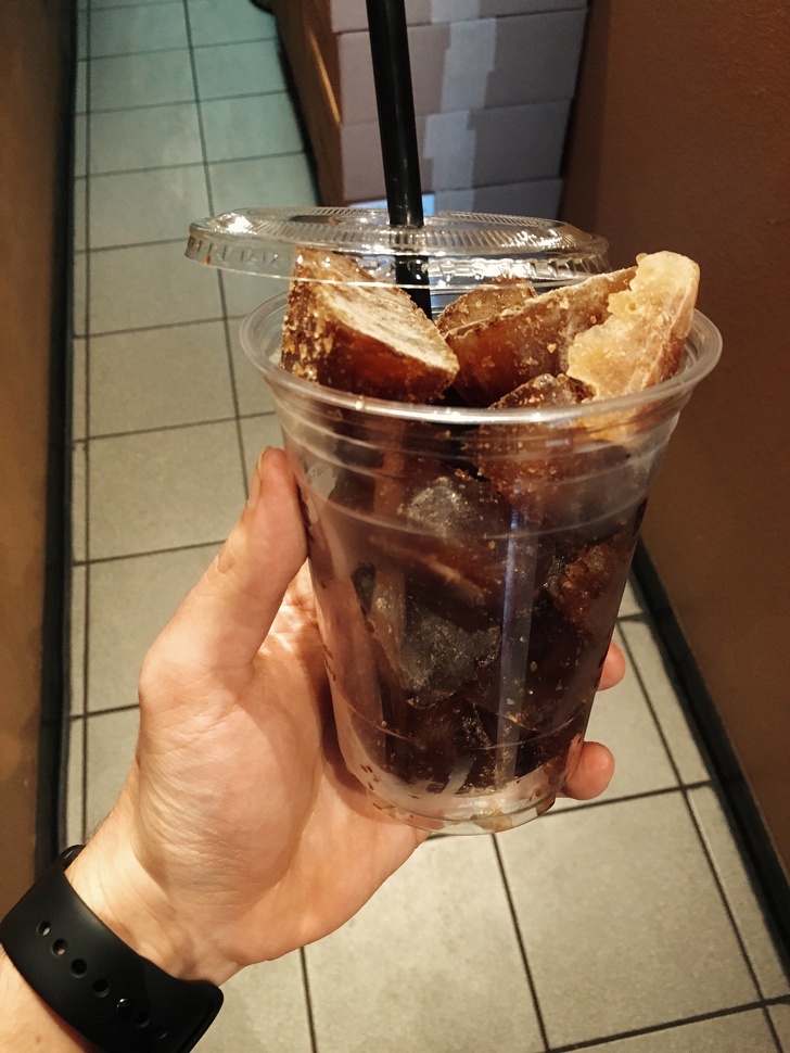 “Our local coffee shop uses frozen coffee cubes for iced coffee.”