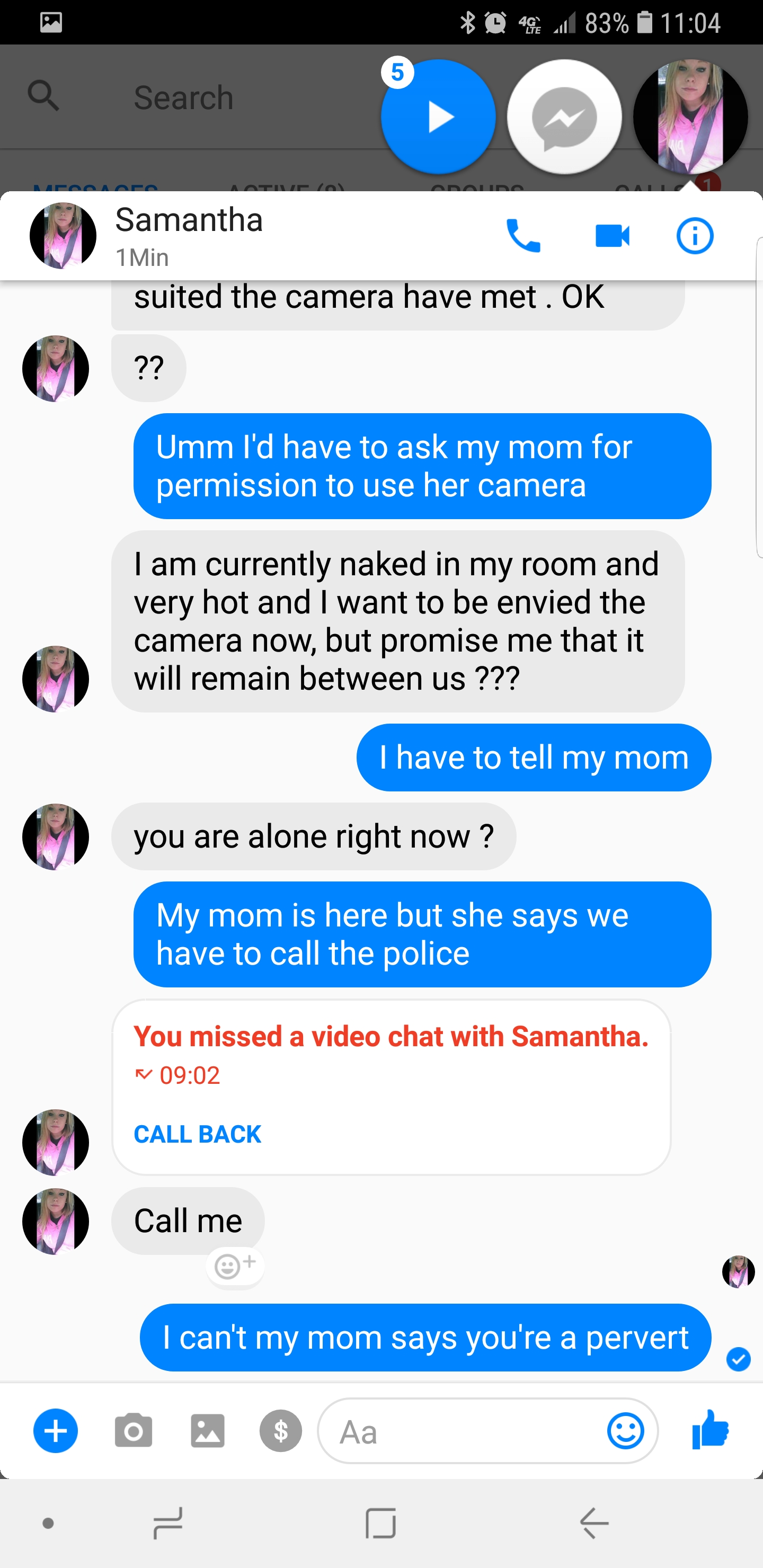 Guy turns Facebook scammer into a pervert