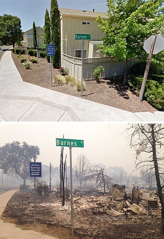 Before and after the 100,000 acre fire in California