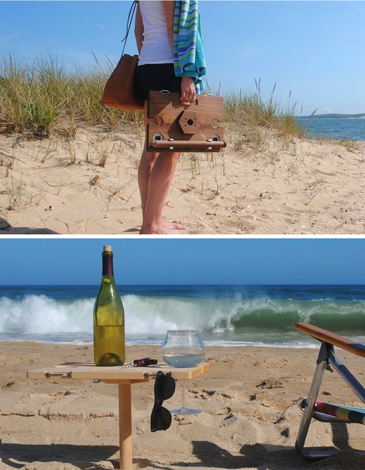 A portable beach table