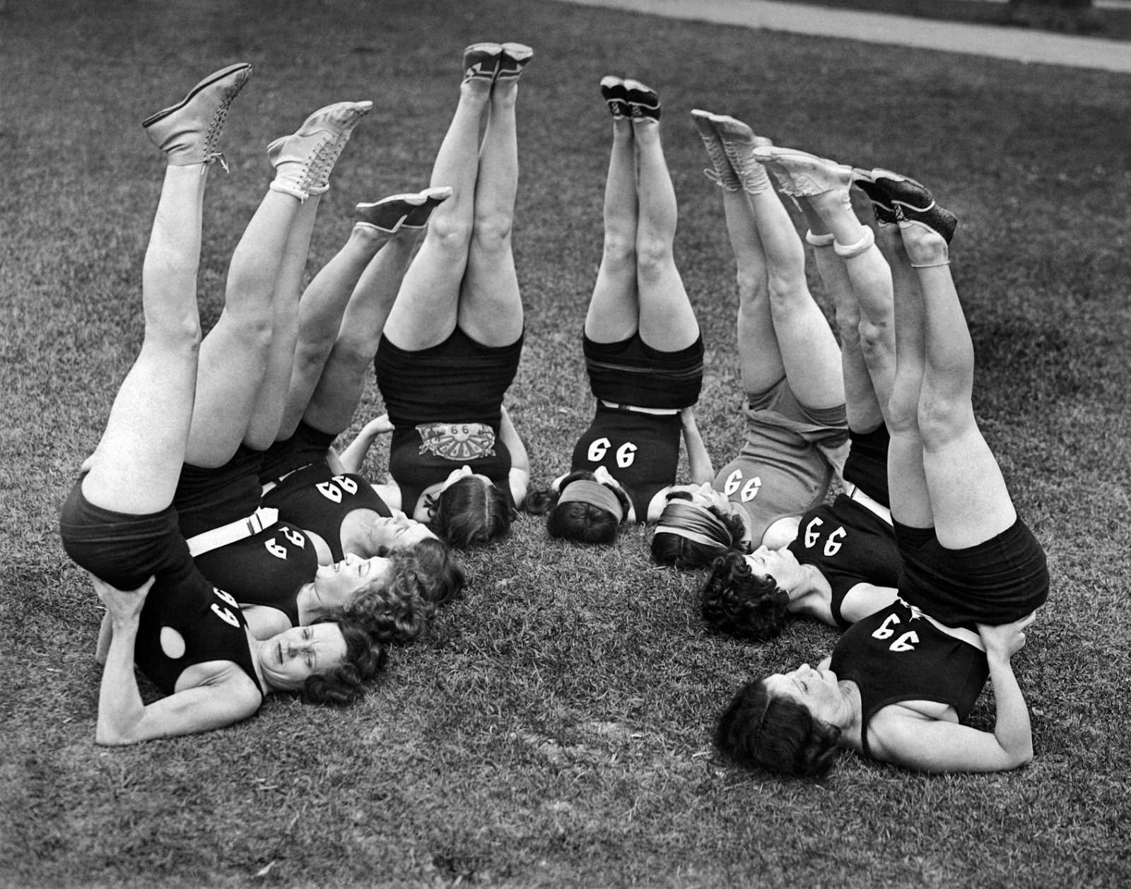 Members of the 'Elkettes,' wives of Elk members in LA, do their daily exercises in LA, California, US in 1927.