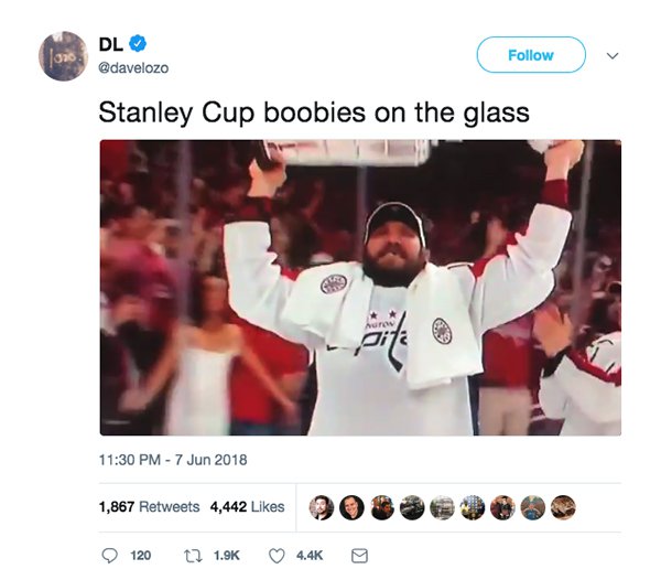 Girl Flashes The Caps During Their Stanley Cup Celebration