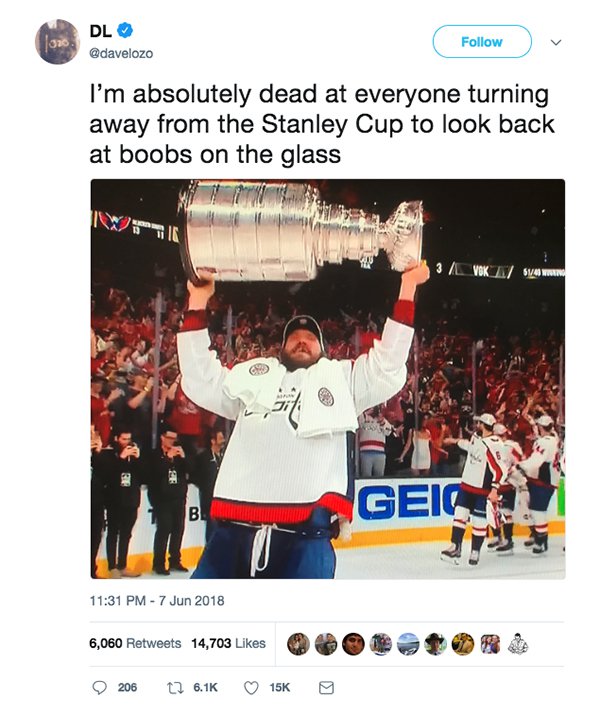 Girl Flashes The Caps During Their Stanley Cup Celebration.