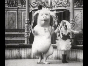 A scene from the film Le Cochon danseur de in 1907.
